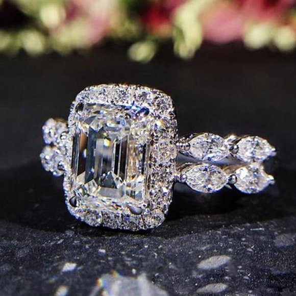 💞925 Silver Plated CZ High Quality Proposal Noble Ring, MLNN1171 - Picture 4 of 6